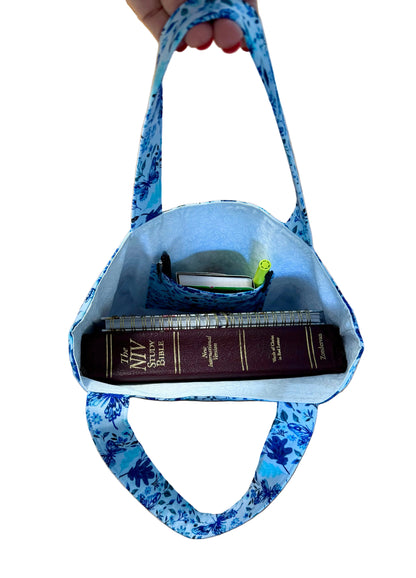 Blue Butterflies Bible Book Bag