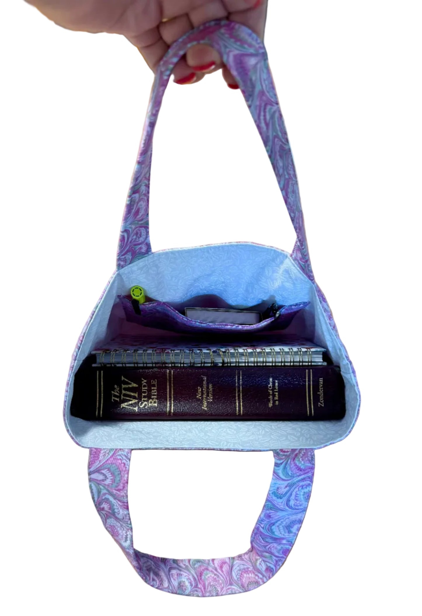 Raspberry Swirl Bible Book Bag